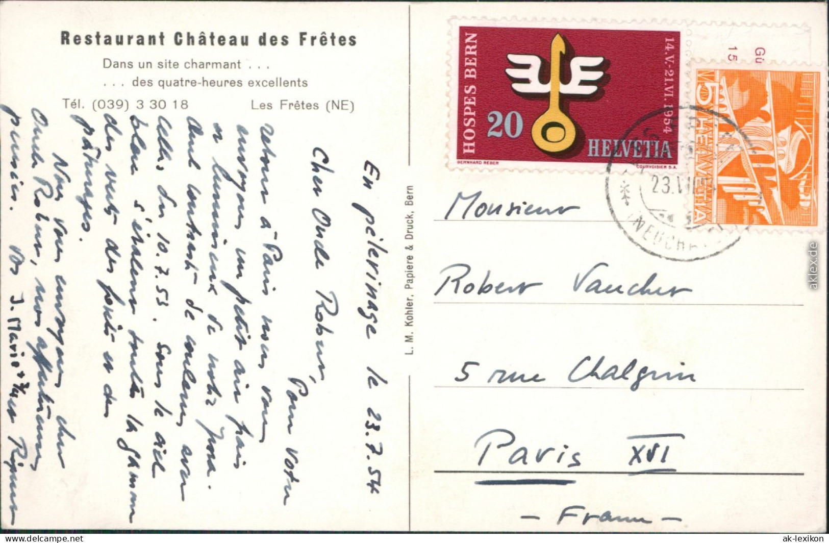 Ansichtskarte  Restaurant Chateau Des Fretes 1954  - Unclassified