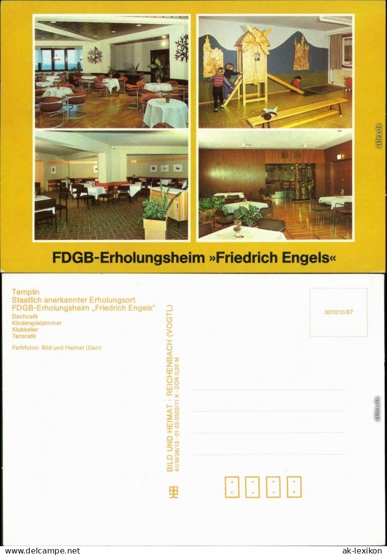 Templin FDGB-Erholungsheim "Friedrich Engels" - Dachcafé,  Klubkeller,   1987 - Templin