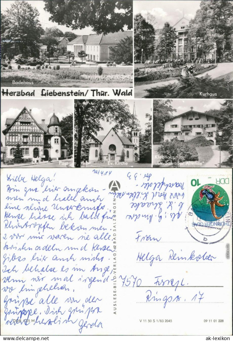 Bad Liebenstein Ev. Kirche, Kurhaus, Badehaus, Post, Klubhaus 1983 - Bad Liebenstein