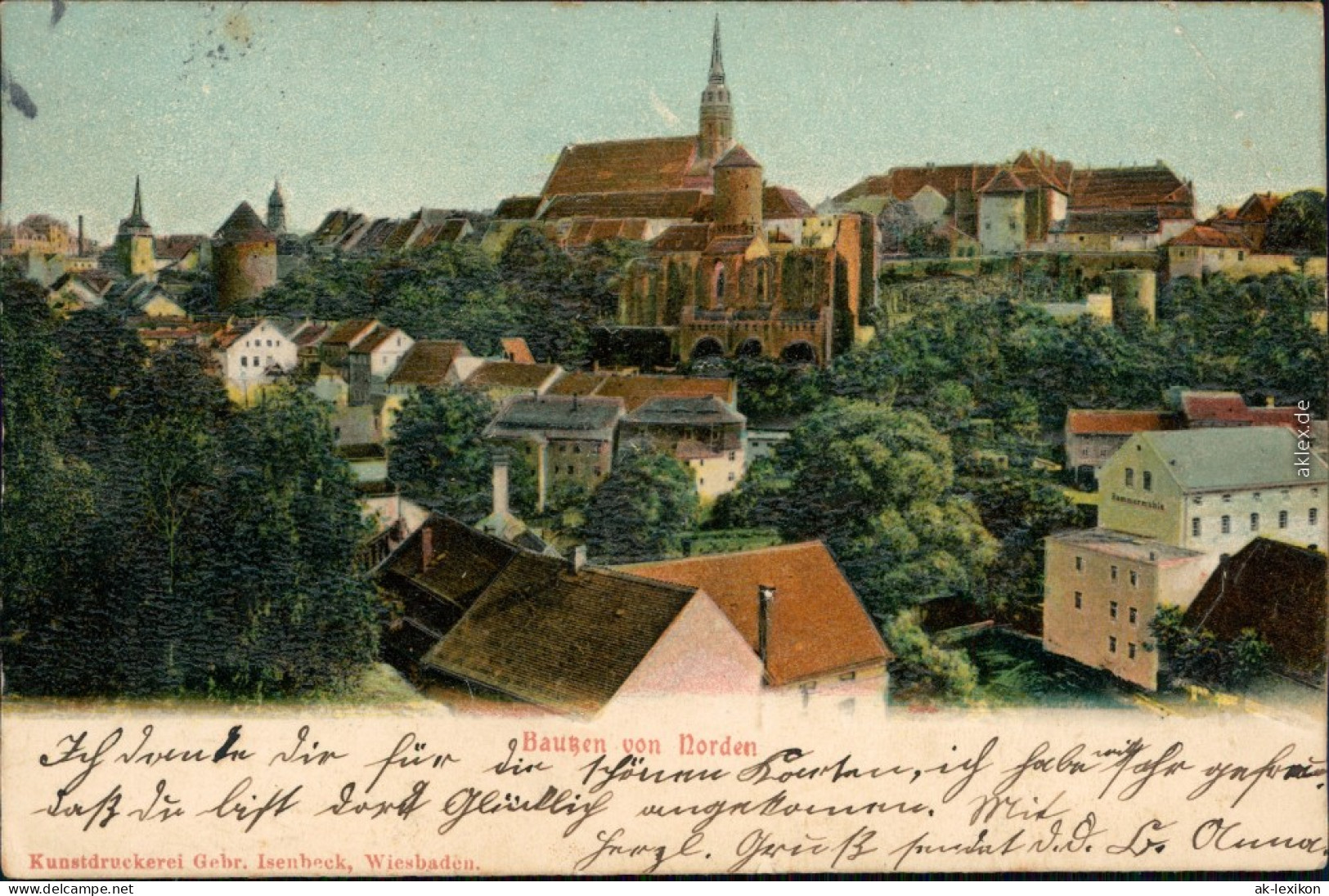 Bautzen Budyšin Reliefkarte; Ansicht Von Norden 1904 Prägekarte - Bautzen