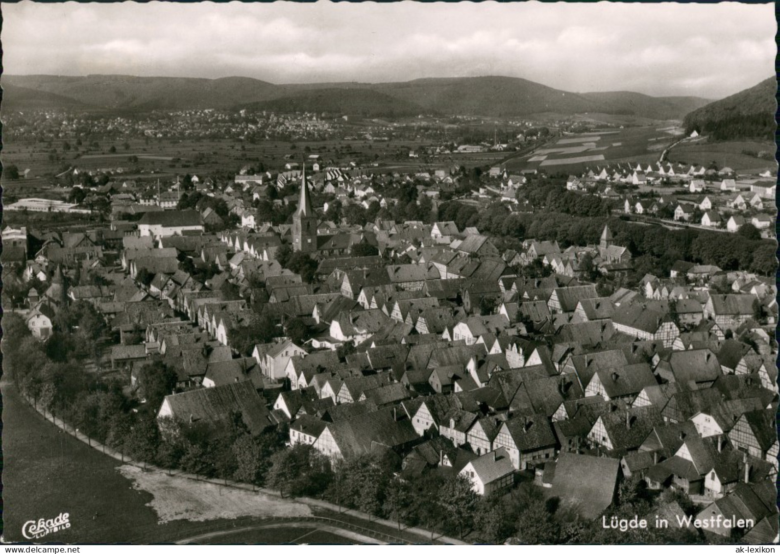 Ansichtskarte Lügde (Westfalen) Luftbild 1963 - Lüdge