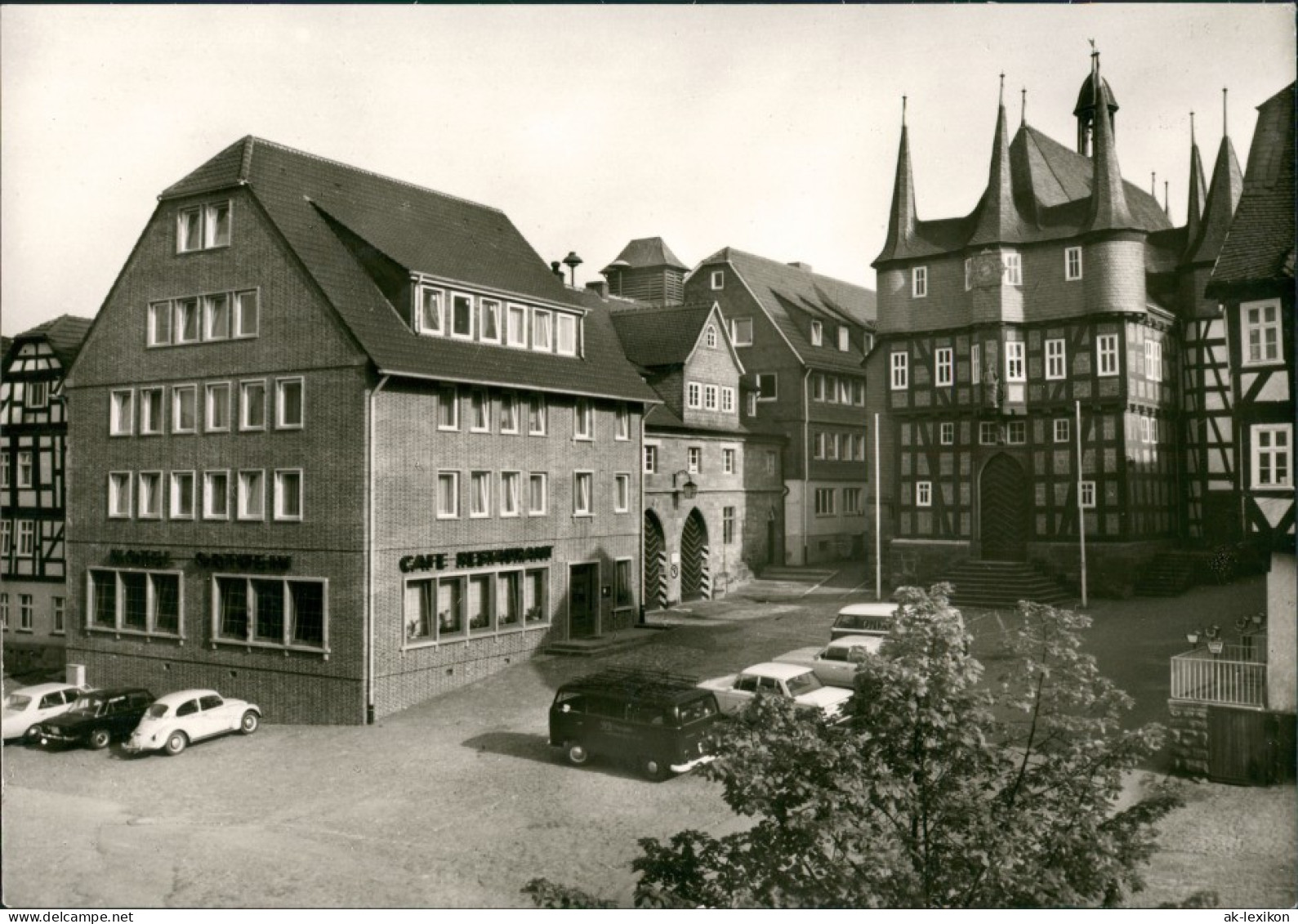 Ansichtskarte Frankenberg (Eder) Markt Hotel Ortwein VW Käfer 1963 - Frankenberg (Eder)