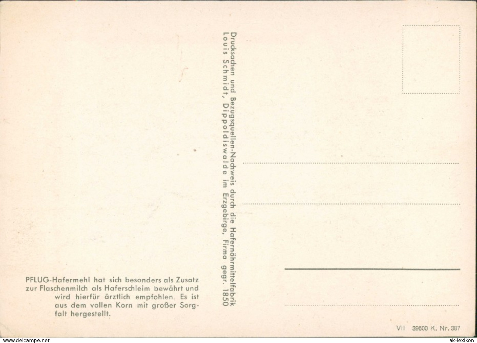 Ansichtskarte  Künstler Werbekarte PFLUG Gebirgshafermehl 1940 - Werbepostkarten