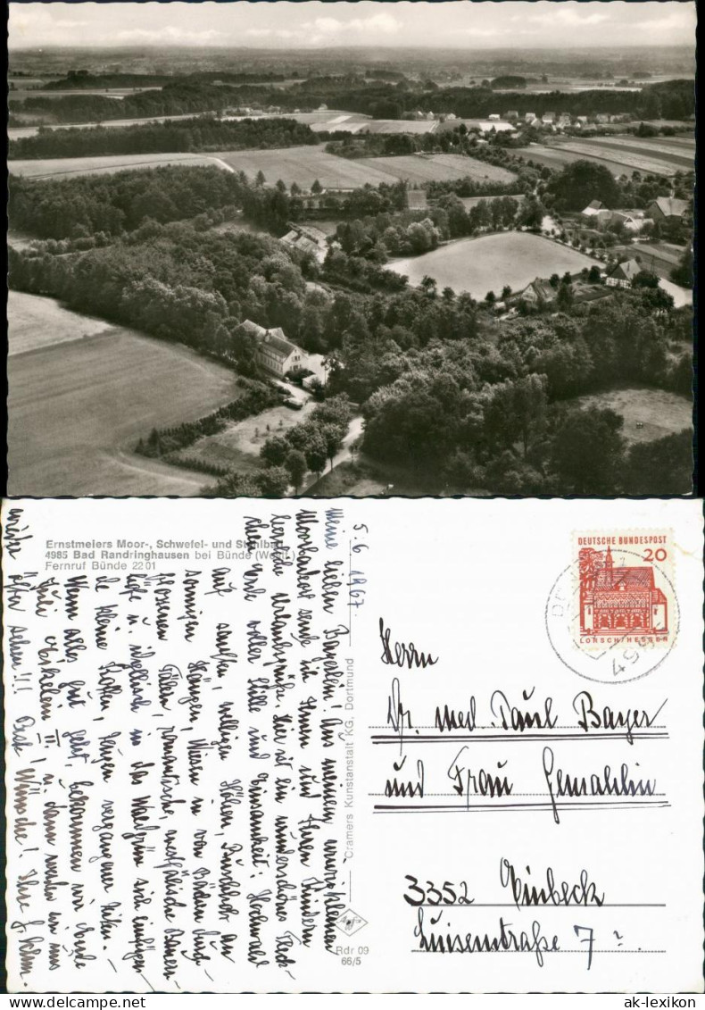 Ansichtskarte Bünde Luftbild Kurpark Randringhausen 1966 - Bünde