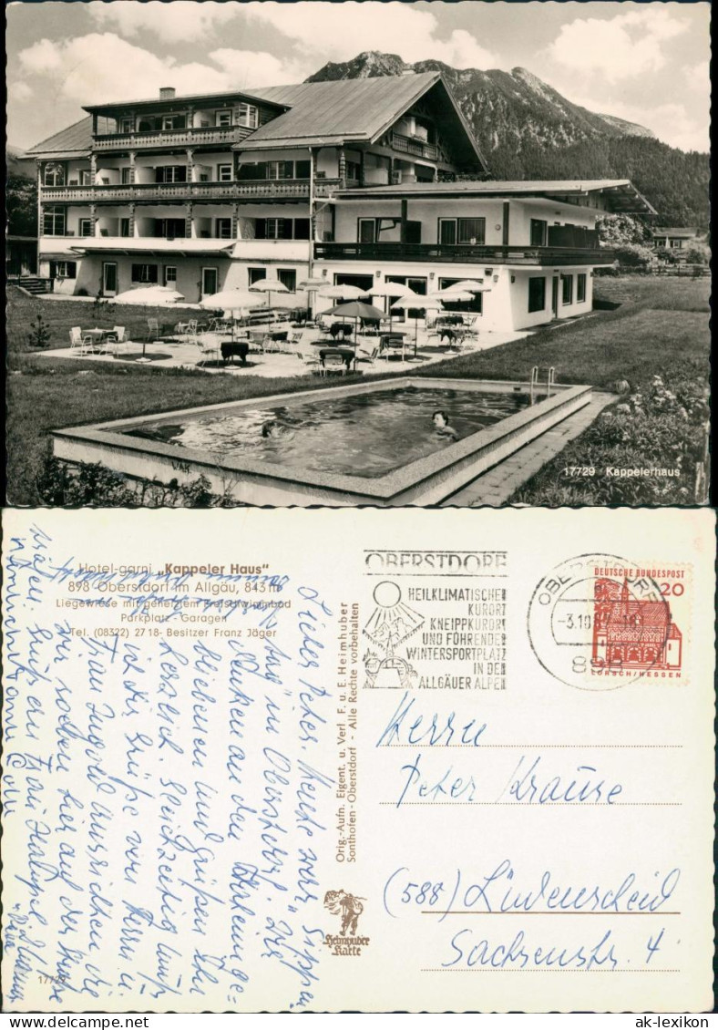 Ansichtskarte Oberstdorf (Allgäu) Hotel-garni Kappeler Höhe 1967 - Oberstdorf