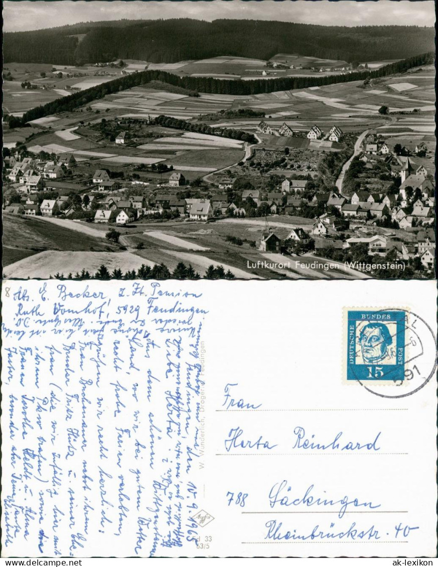 Ansichtskarte Feudingen (Wittgenstein)-Bad Laasphe Luftbild 1965 - Bad Laasphe