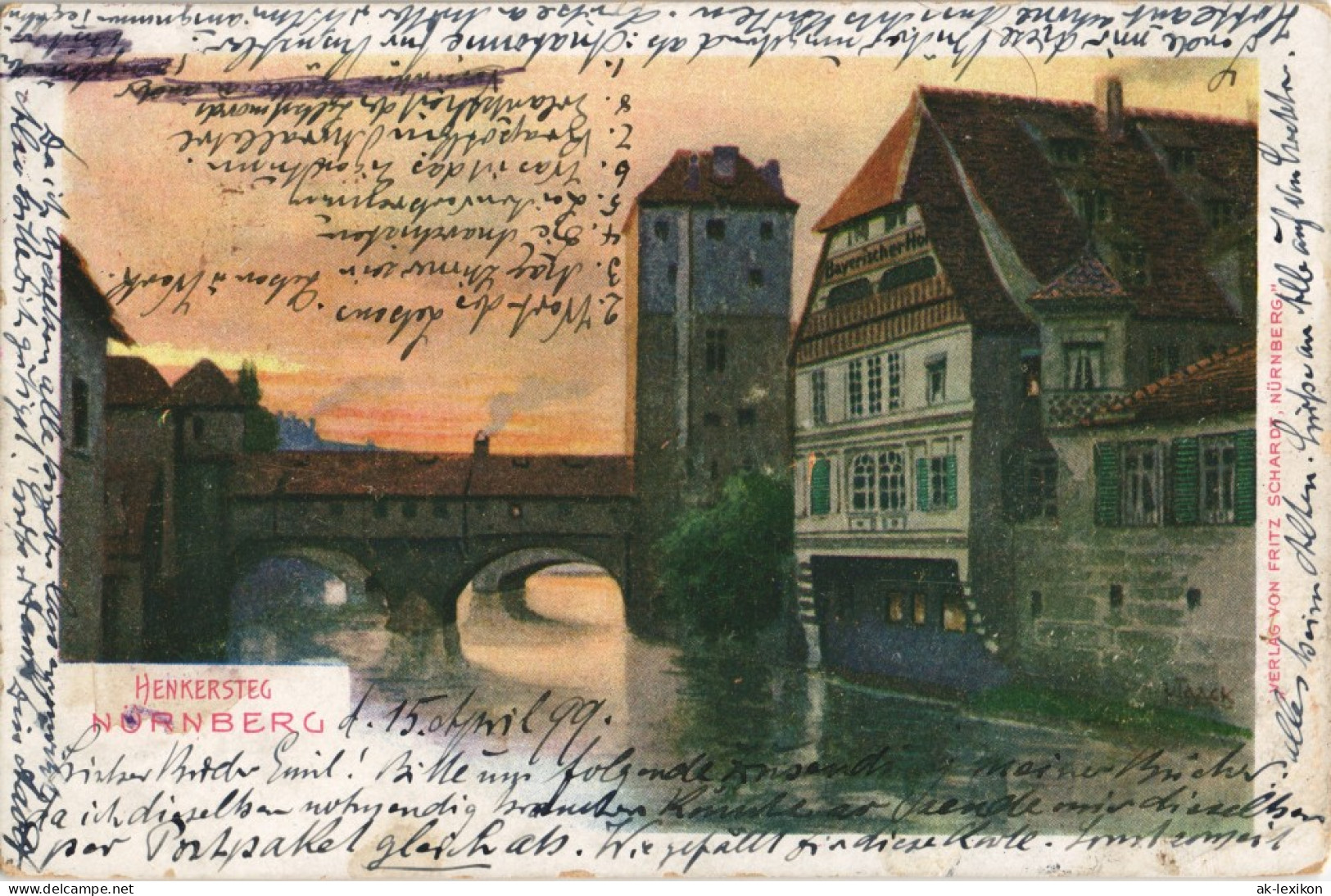 Ansichtskarte Nürnberg Henkersteg - Künstlersteg 1899 - Nuernberg