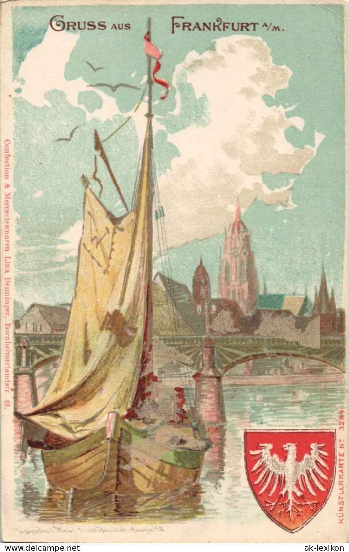 Ansichtskarte Frankfurt Am Main Stadt, Segelboot - Künstlerkarte 1902 - Frankfurt A. Main