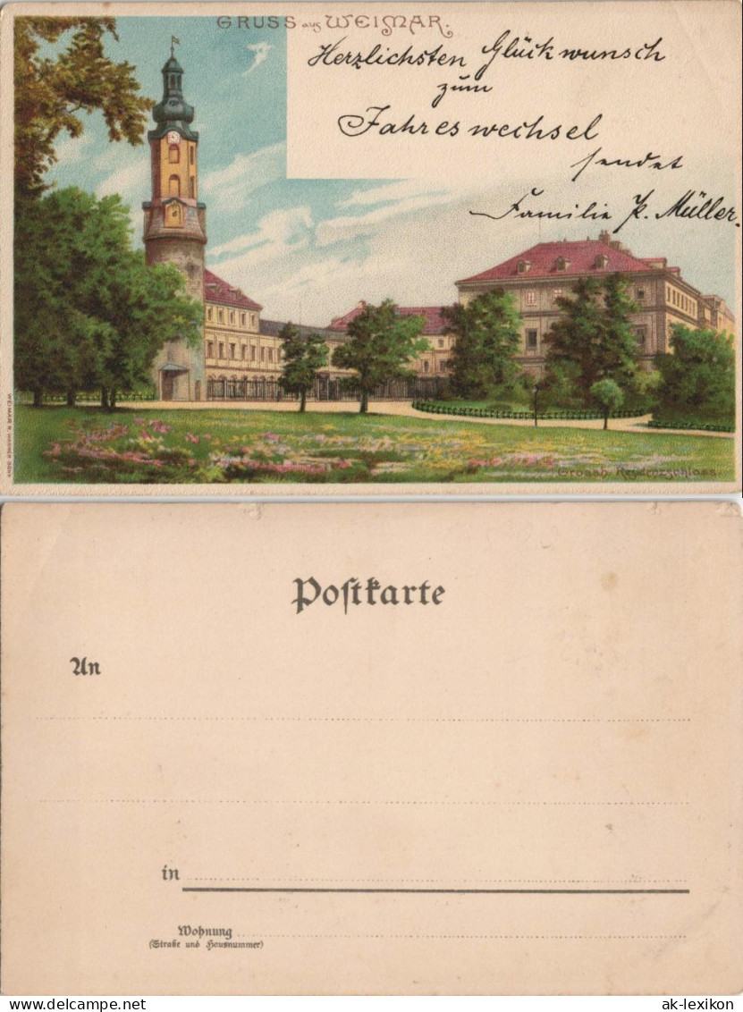 Ansichtskarte Weimar Stadtschloss - Künstlerkarte 1908 - Weimar