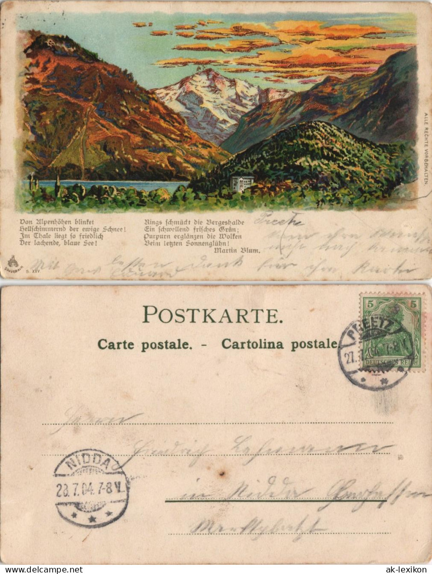 Ansichtskarte  Alpen - Künstlerkarte 1904 Goldrand - Unclassified