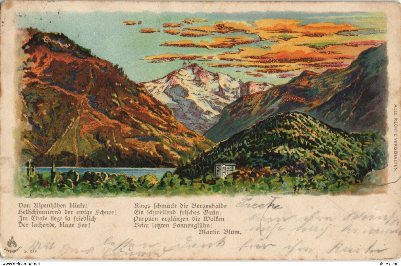 Ansichtskarte  Alpen - Künstlerkarte 1904 Goldrand - Unclassified