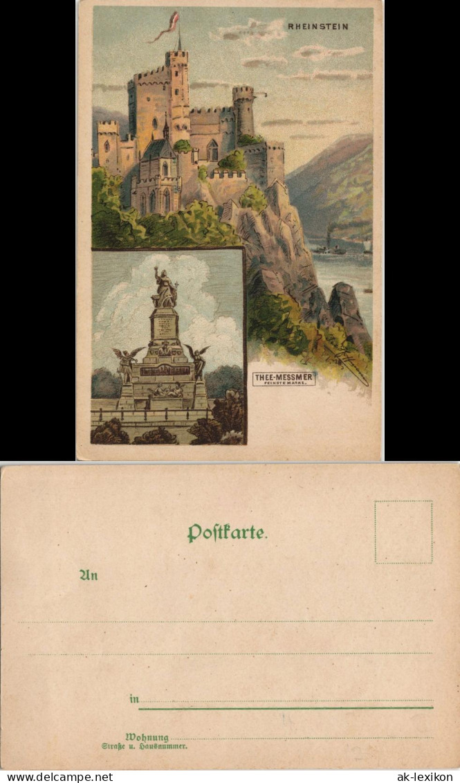 Bingen Am Rhein Burg Schloss Rheinstein (Eindruck Reklame Thee-Messmer) 1900 - Bingen