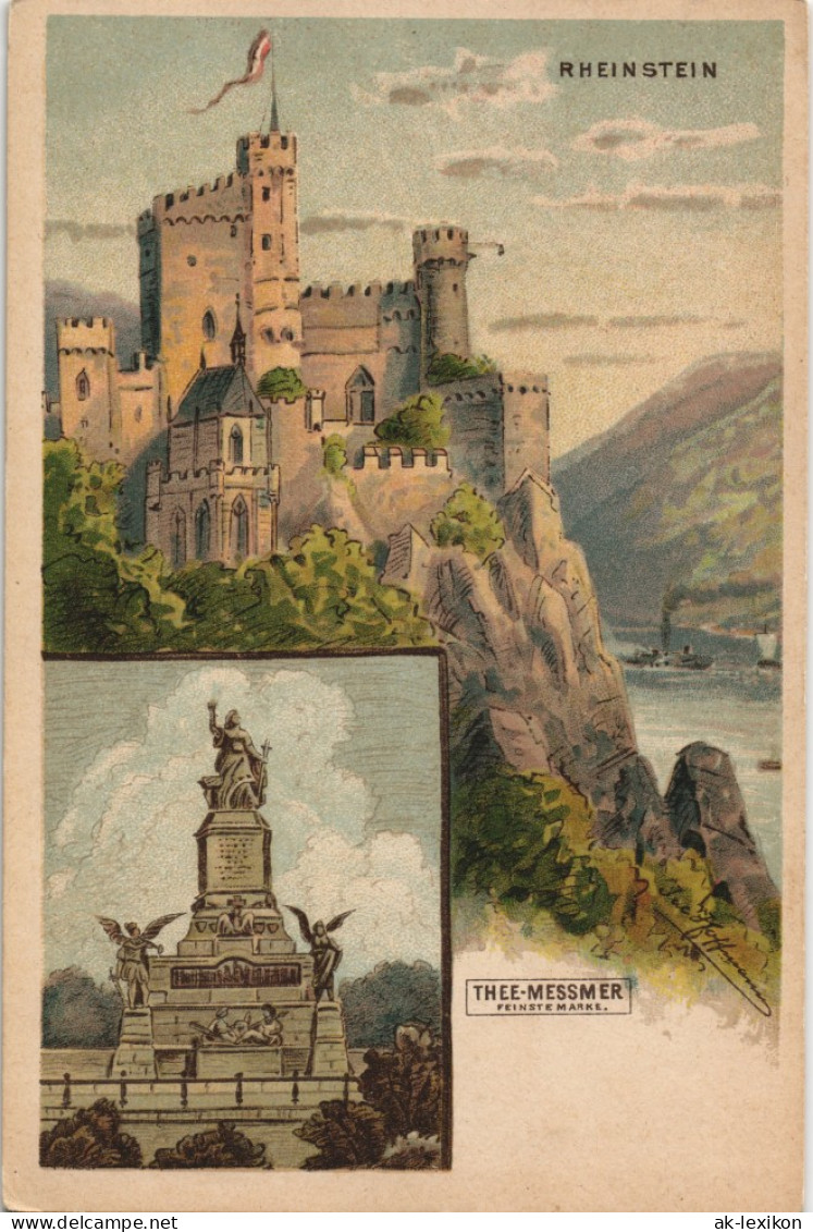 Bingen Am Rhein Burg Schloss Rheinstein (Eindruck Reklame Thee-Messmer) 1900 - Bingen