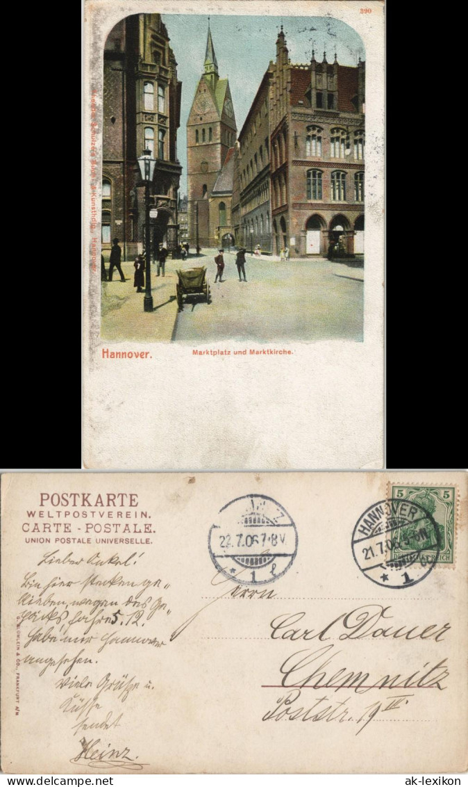 Ansichtskarte Hannover Marktkirche - Straße 1906 - Hannover