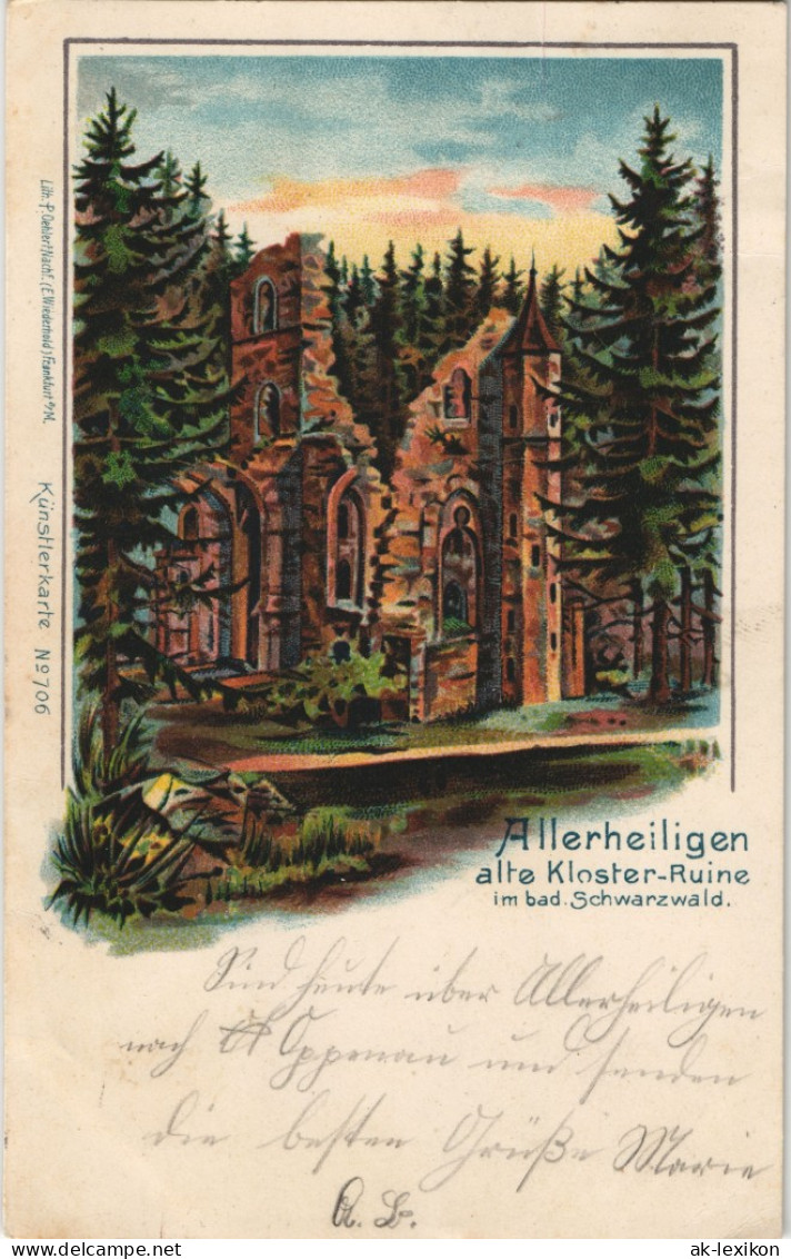 Ansichtskarte Oppenau Klosterruine Allerheiligen 1903 - Oppenau