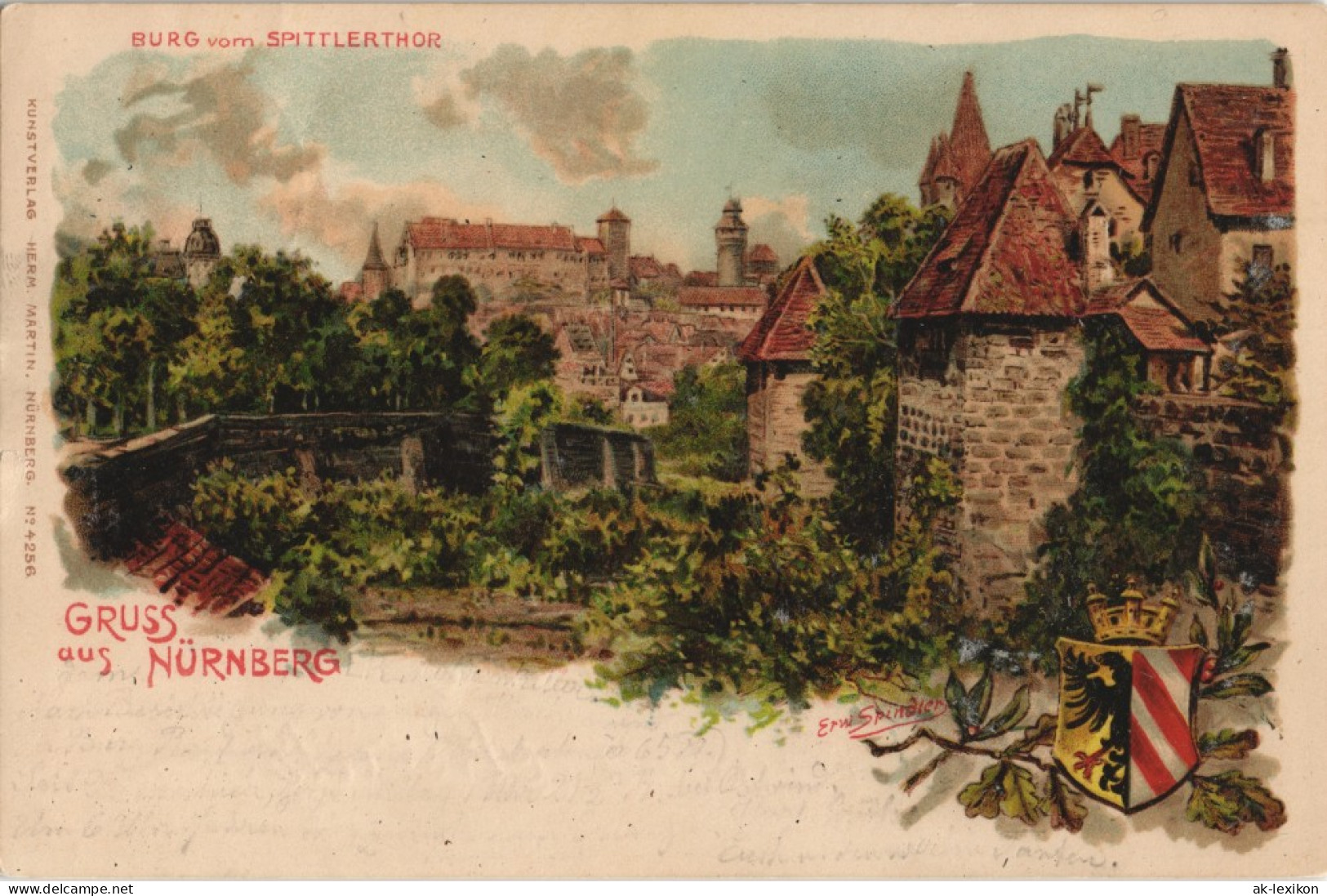 Ansichtskarte Nürnberg Burg Vom Spittlerthor Healdik Künstlerkarte 1900 - Nuernberg