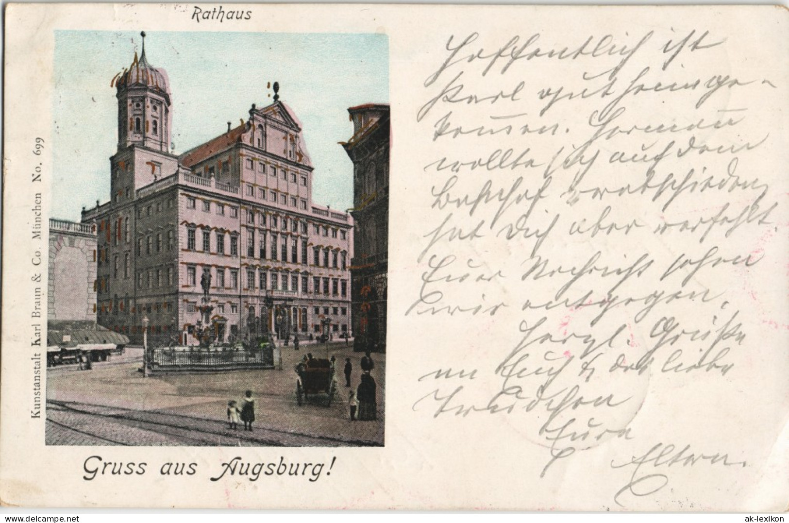 Ansichtskarte Augsburg Rathaus 1899 Goldrand - Augsburg