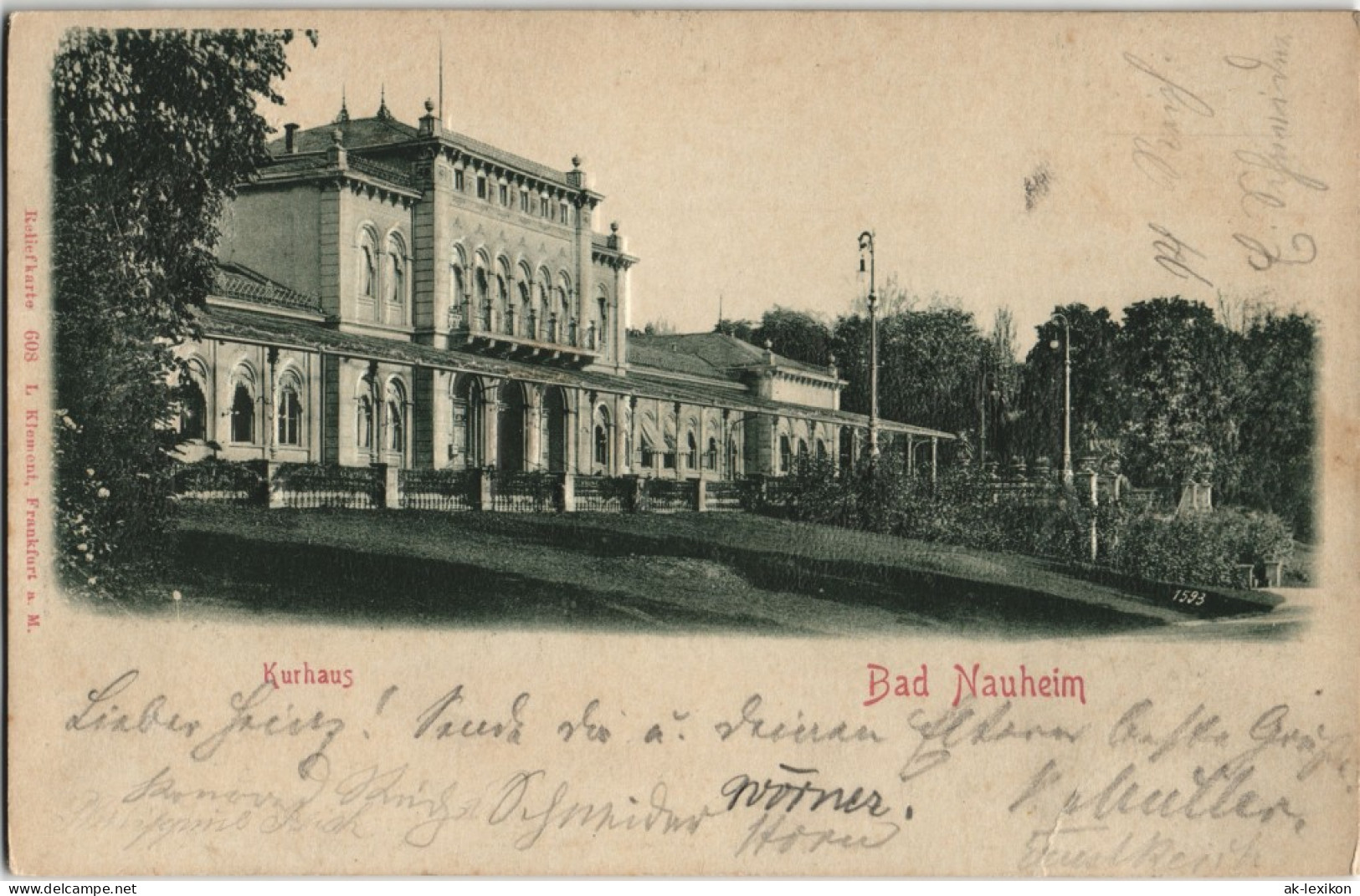 Ansichtskarte Bad Nauheim Kurhaus 1899 Prägekarte - Bad Nauheim