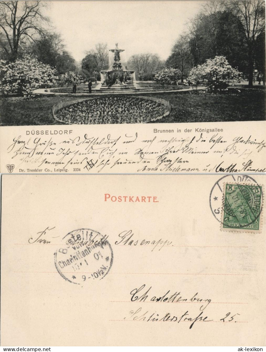 Ansichtskarte Düsseldorf Brunnen Im Park A.d. Königsallee 1901 - Duesseldorf