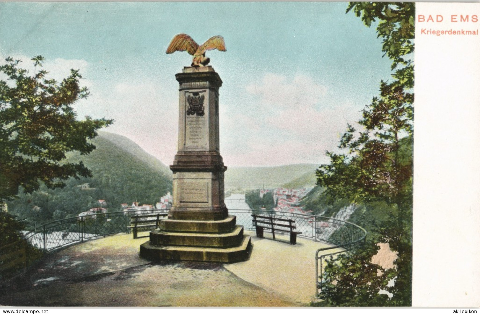 Ansichtskarte Bad Ems Kriegerdenkmal 1907 - Bad Ems