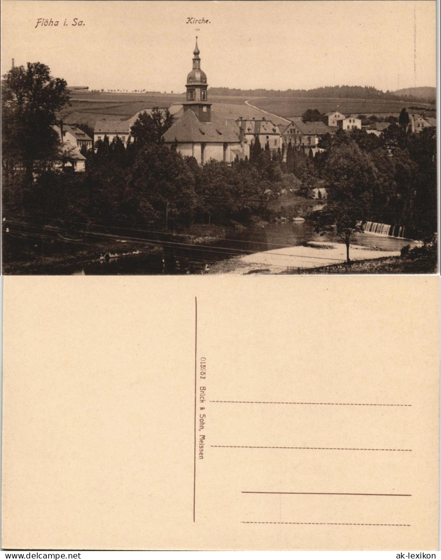 Ansichtskarte Flöha (Sachsen) Blick Auf Die Kirche 1912 - Flöha