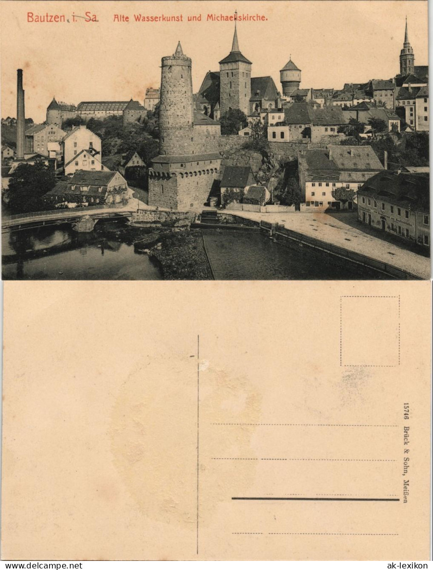 Ansichtskarte Bautzen Budyšin Alte Wasserkunst Und Michaeliskirche. 1912 - Bautzen