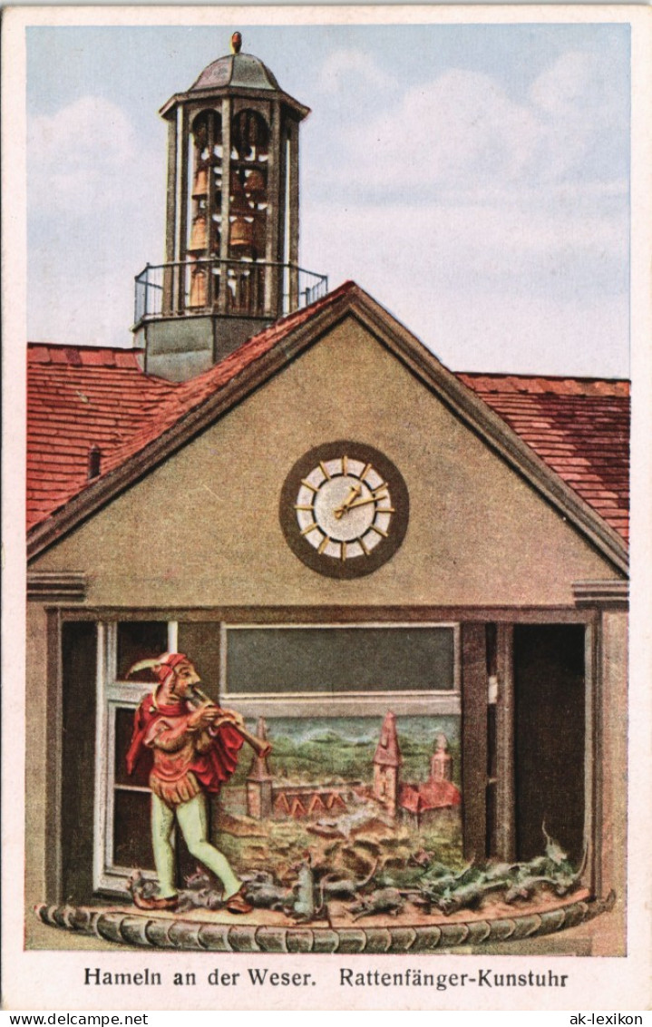 Ansichtskarte Hameln Rattenfänger - Kunstuhr 1940 - Hameln (Pyrmont)