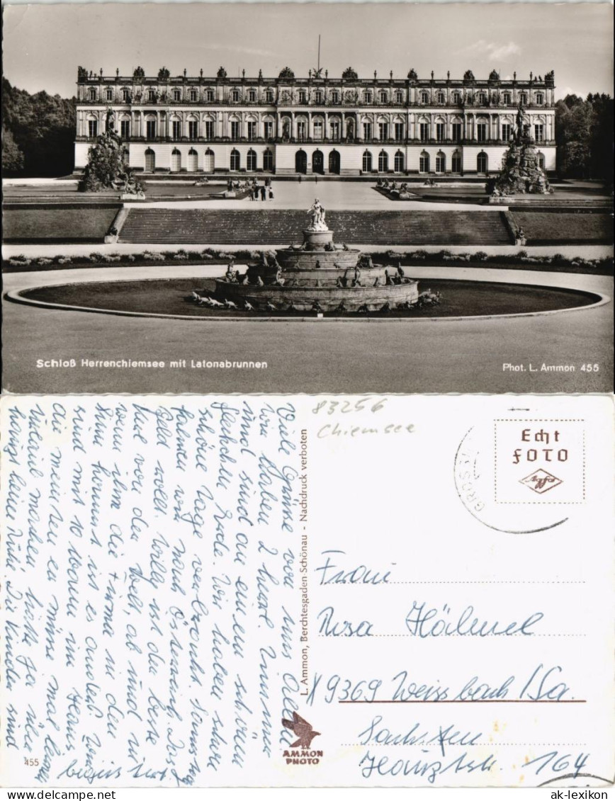 Ansichtskarte Chiemsee Herrenchiemsee / Herreninsel Mit Schloss 1962 - Chiemgauer Alpen