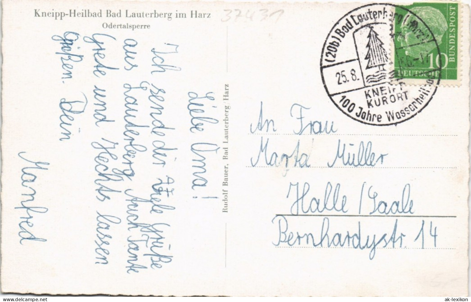 Ansichtskarte Bad Lauterberg Im Harz Odertalsperre 1956 - Bad Lauterberg