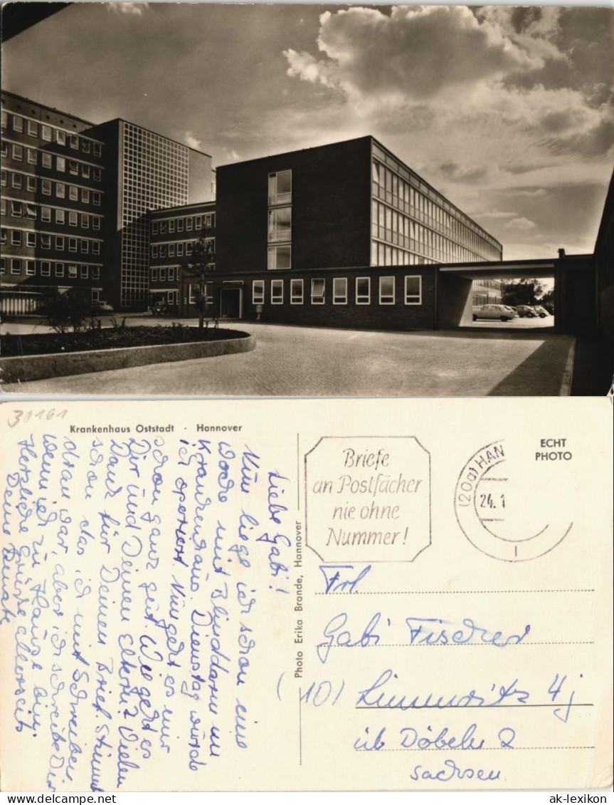 Ansichtskarte Oststadt-Hannover Krankenhaus 1962 - Hannover