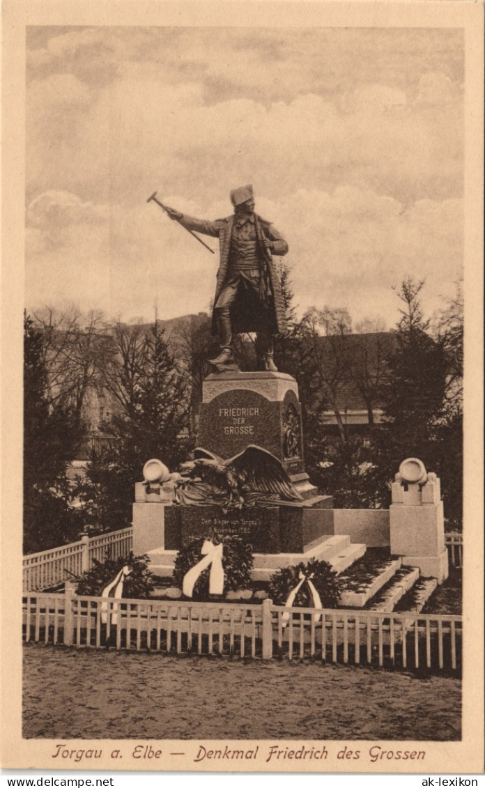 Ansichtskarte Torgau Denkmal Friedrich Der Grosse 1913 - Torgau