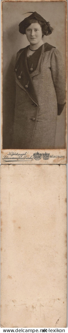 CDV Frau In Schöner Kleidung Photo: S&W Würzburg 1910 Kabinettfoto - Personnages