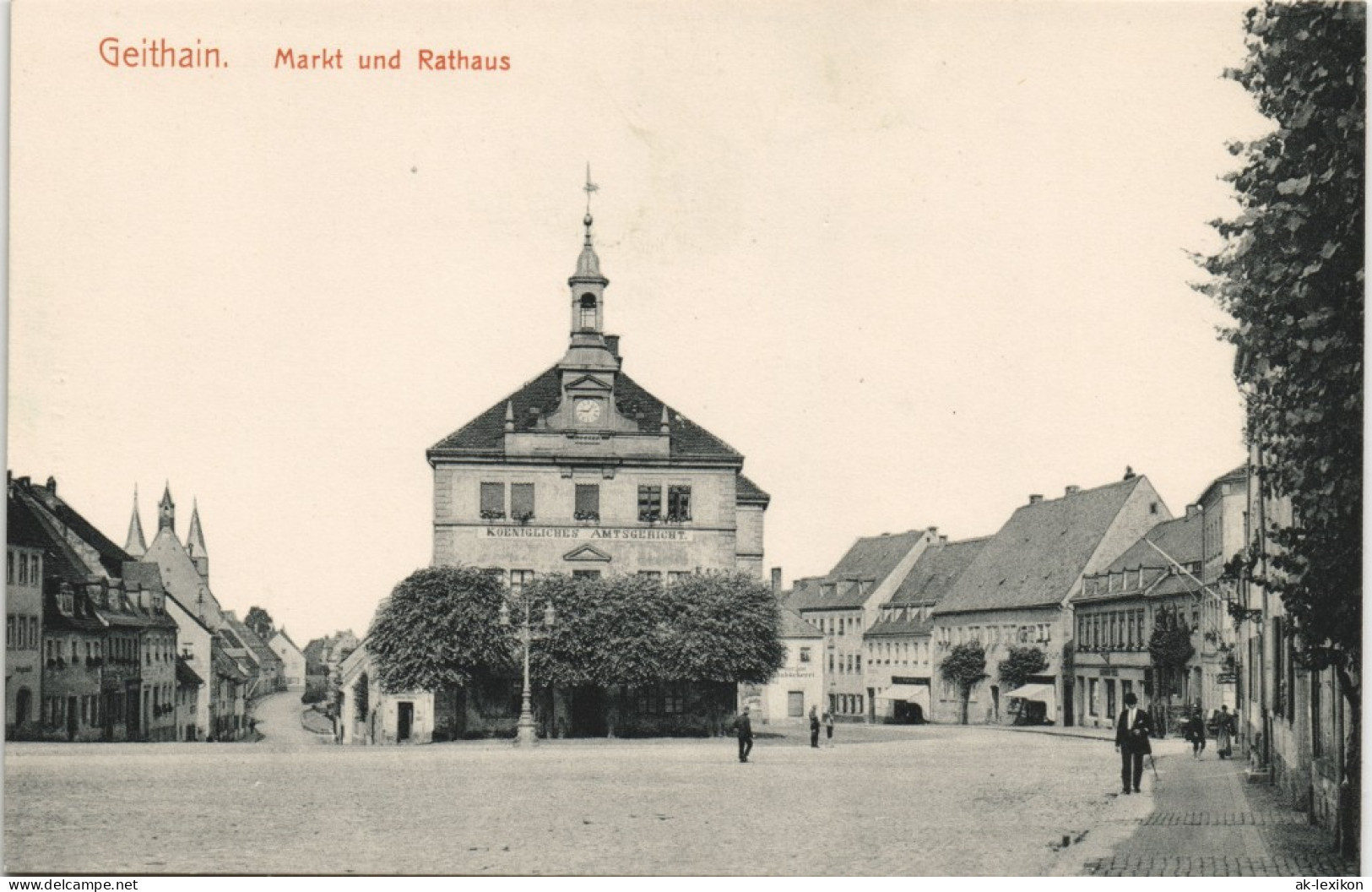 Ansichtskarte Geithain Straßenpartie, Geschäfte, Amtsgericht 1912 - Geithain