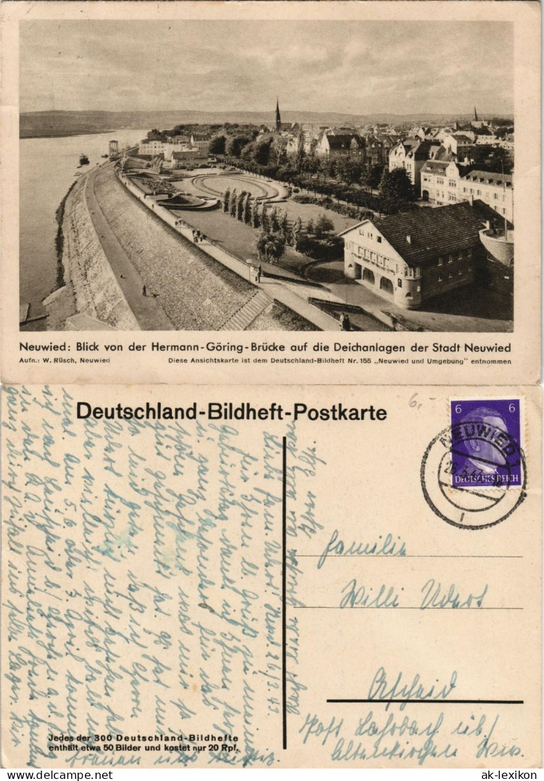 Ansichtskarte Neuwied (Rhein) Blick über Die Stadt, Stadtpartie 1943 - Neuwied
