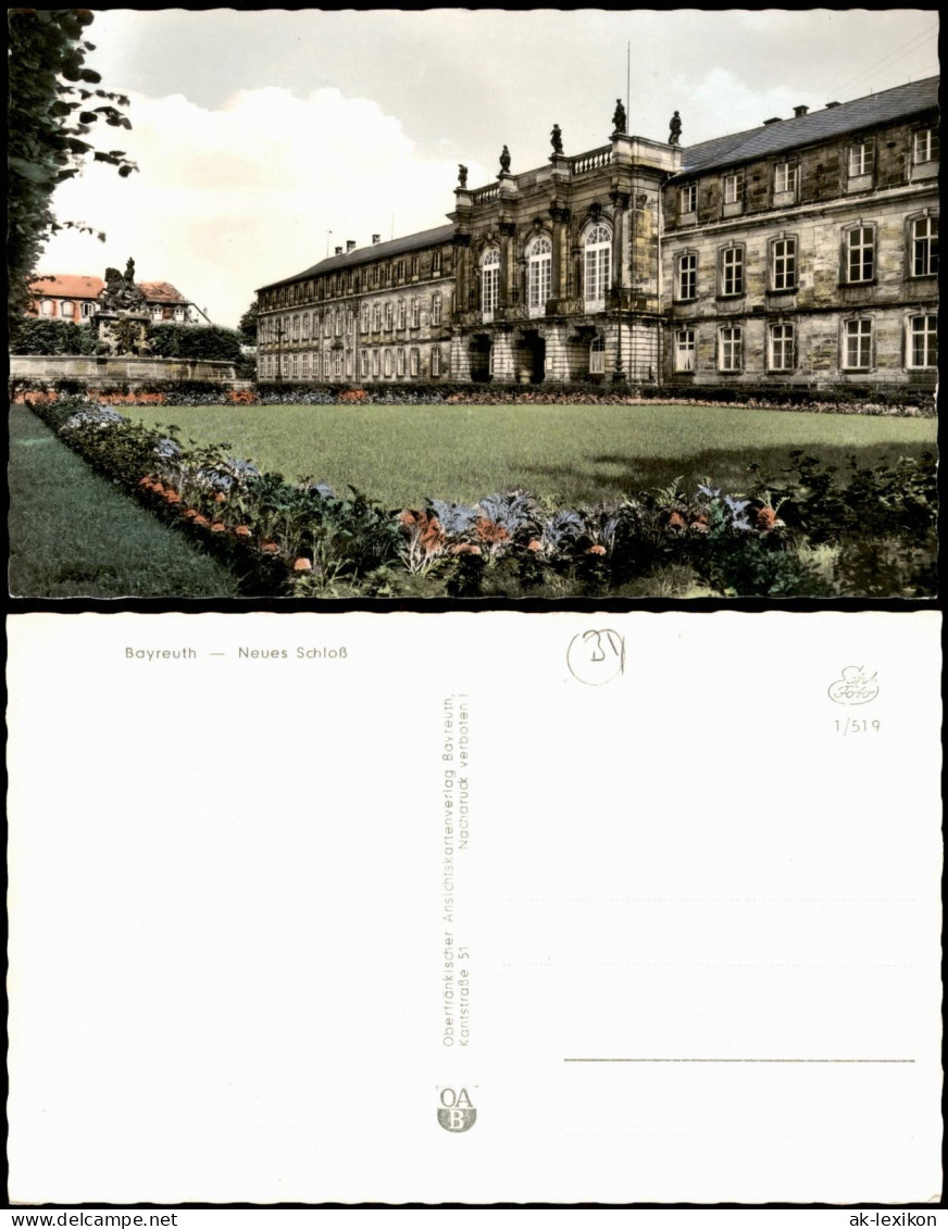 Ansichtskarte Bayreuth Neues Schloss (Castle Building) 1960 - Bayreuth