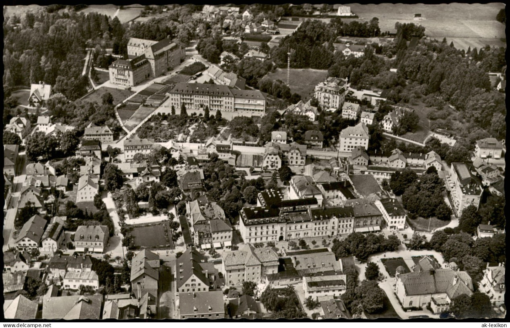 Ansichtskarte Bad Wörishofen Luftbild Zentrum Vom Flugzeug Aus 1955 - Bad Woerishofen