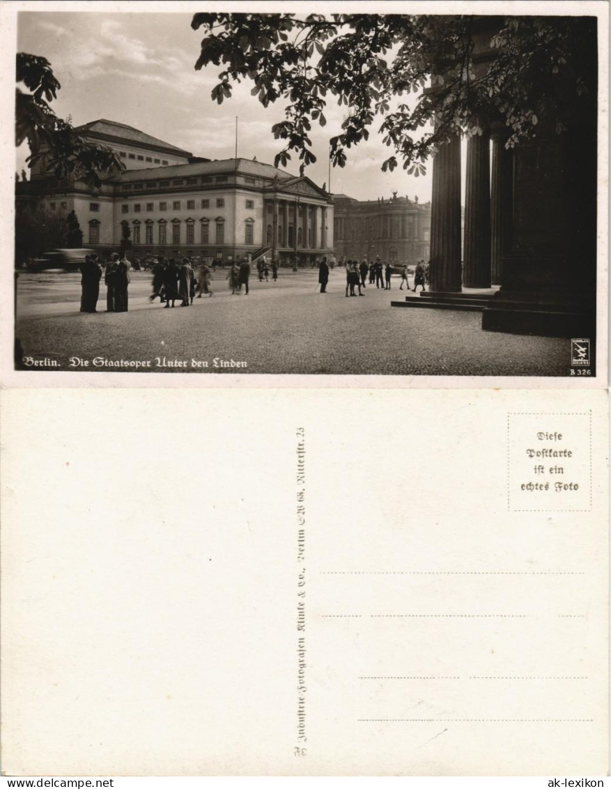 Ansichtskarte Mitte-Berlin Unter Den Linden - Staatsoper, Belebt 1934 - Mitte