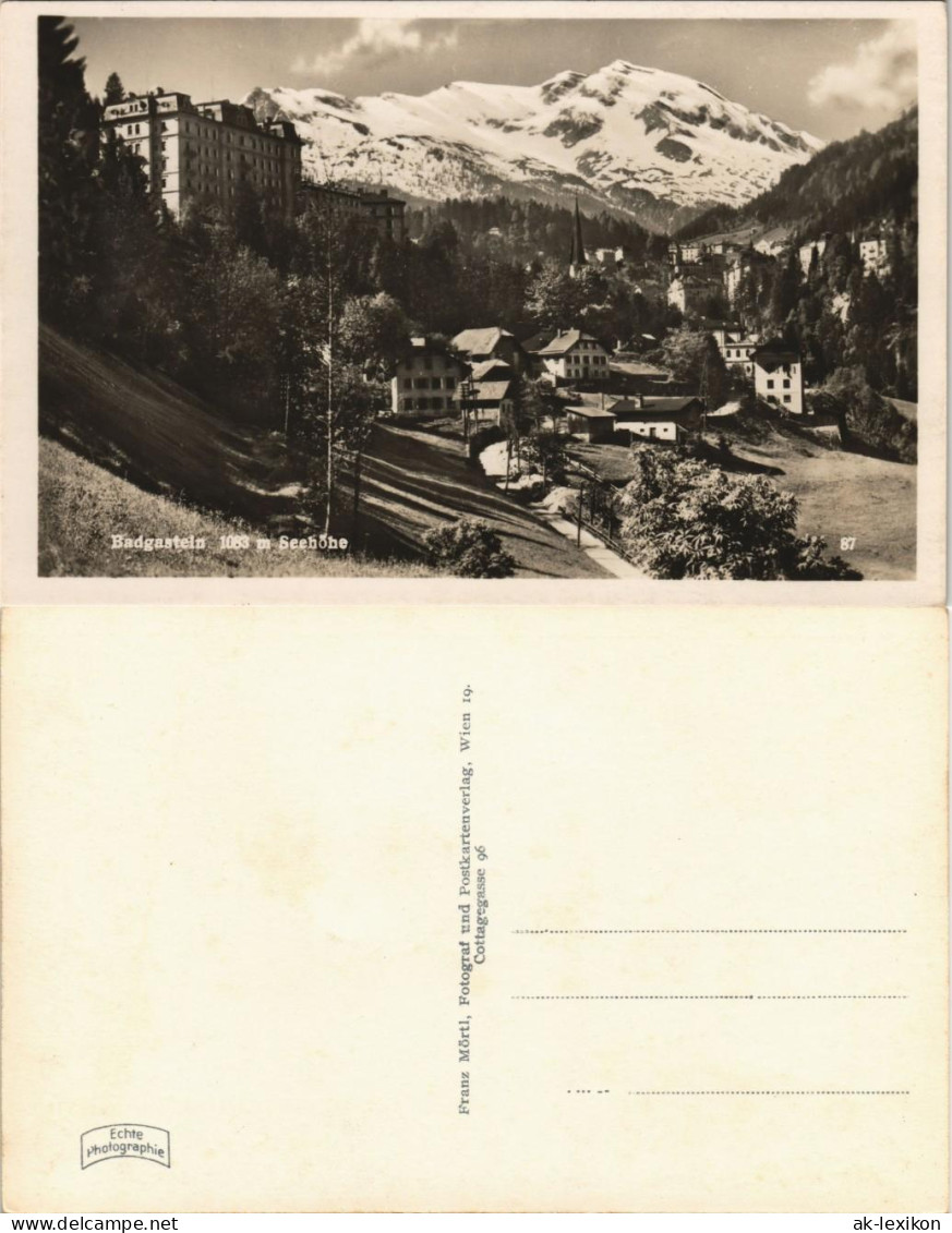 Ansichtskarte Bad Gastein Stadtpartie Mit Hotel 1935 - Bad Gastein