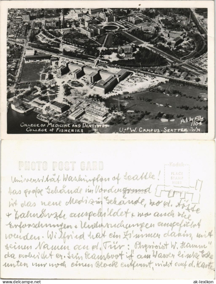 Postcard Seattle Luftbild Aero Campus 1938 - Sonstige & Ohne Zuordnung