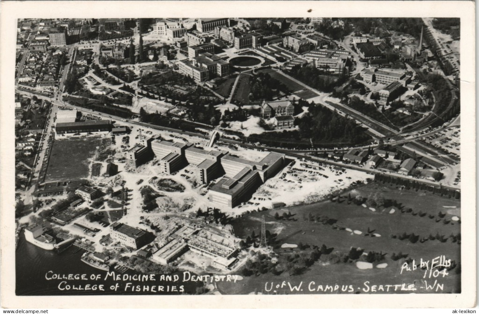 Postcard Seattle Luftbild Aero Campus 1938 - Sonstige & Ohne Zuordnung