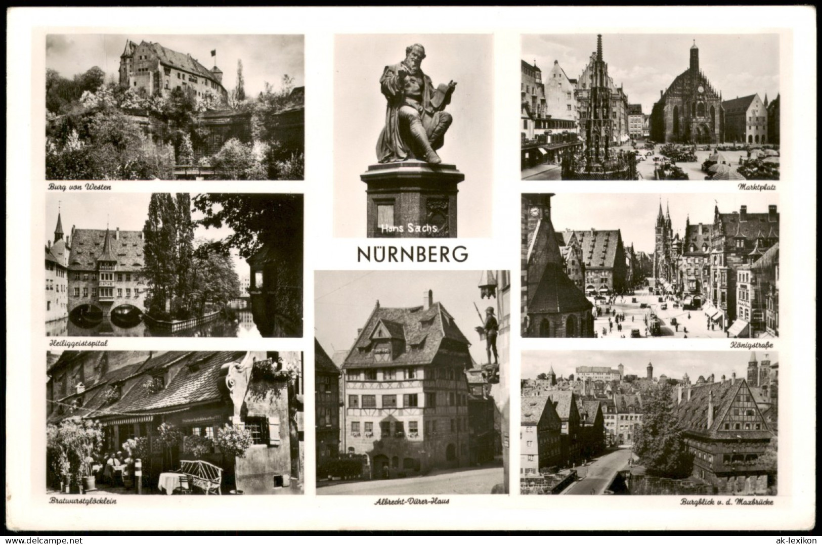 Nürnberg Mehrbildkarte Mit Sehenswürdigkeiten & Stadtteilansichten 1960 - Nuernberg