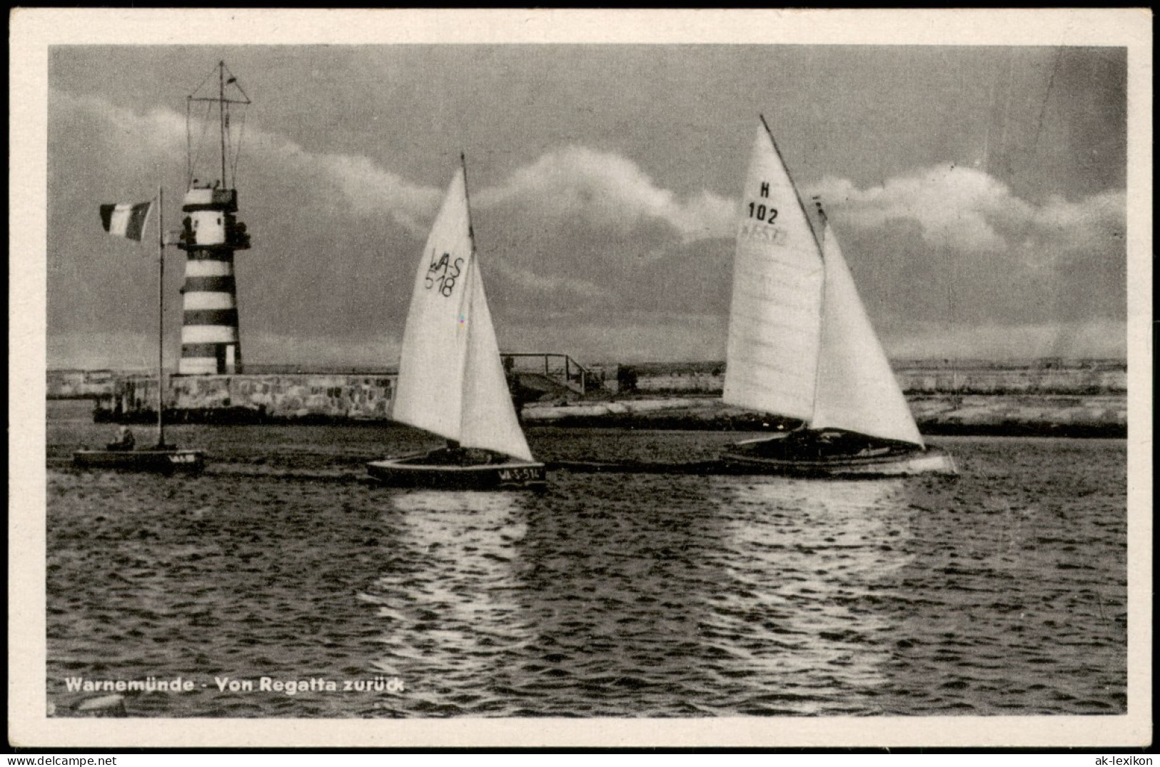 Ansichtskarte Warnemünde-Rostock Mole, Von Der Regatta Zurück 1956 - Rostock