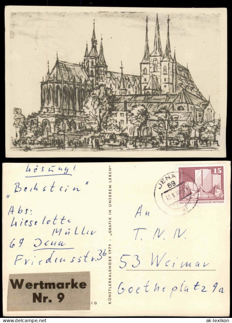 Ansichtskarte Erfurt St. Severikirche - Künstlerkarte 1960 - Erfurt