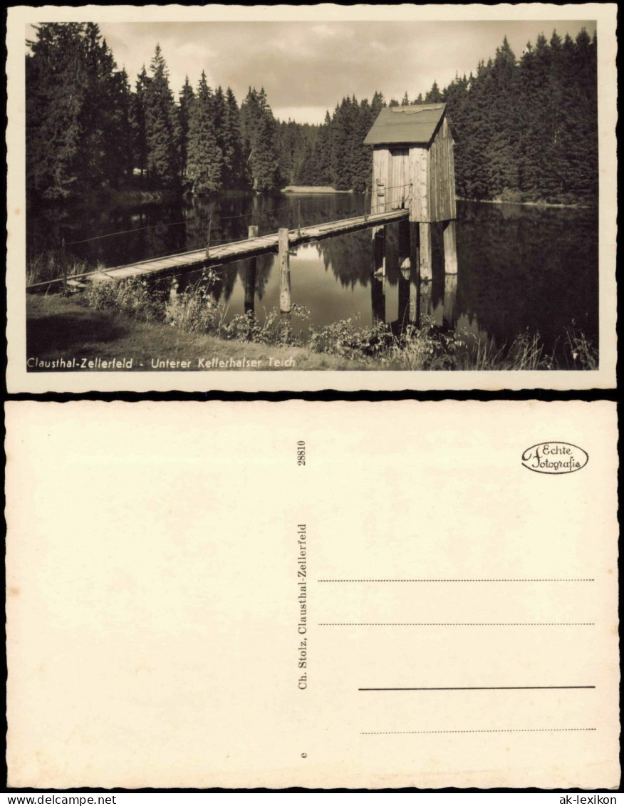 Ansichtskarte Altenau-Clausthal-Zellerfeld Unterer Kellerhalser Teich 1930 - Altenau