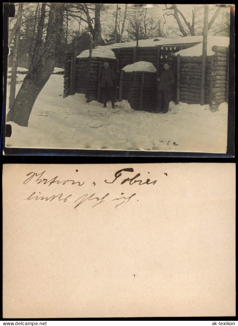 Soldaten Im Winter, Unterstand WK1 Militaria 1916 Privatfoto Foto - War 1914-18