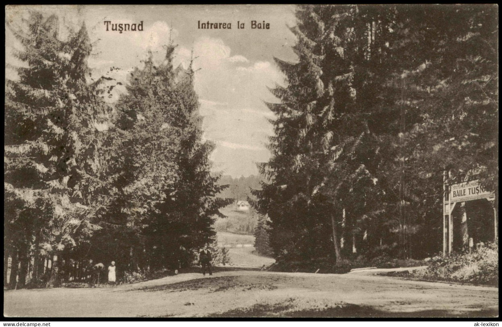 Postcard Bad Tuschnad Băile Tușnad Tusnádfürdő Intrarea La Baie 1925 - Romania