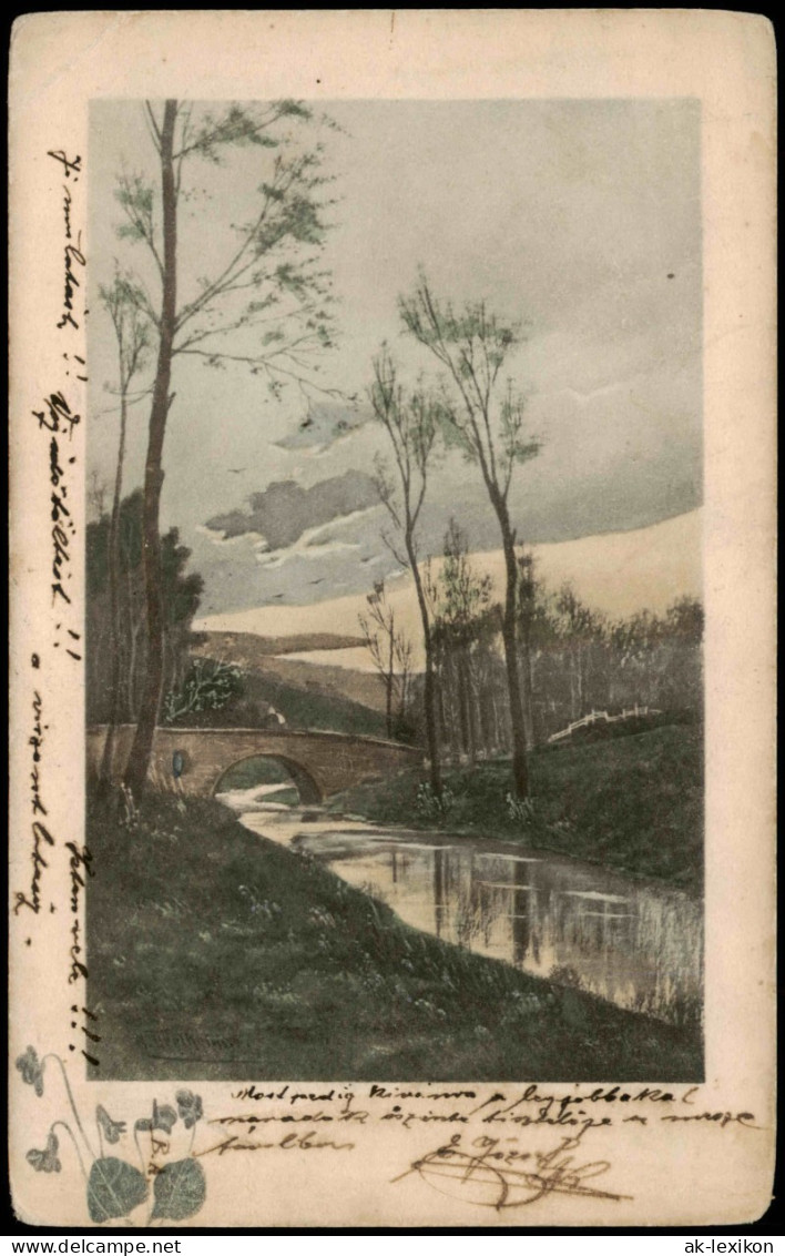 Ansichtskarte  Stimmungsbilder: Natur, Landschaft Mit Brücke 1909 - Unclassified