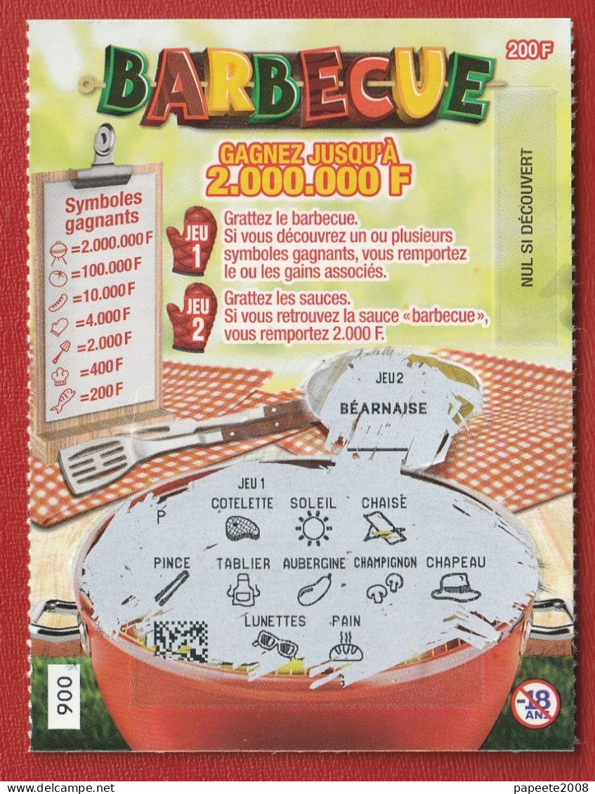 Polynésie Française / Tahiti - Pacifique Des Jeux - " Barbecue " 1 Ticket - Luxe - Lottery Tickets