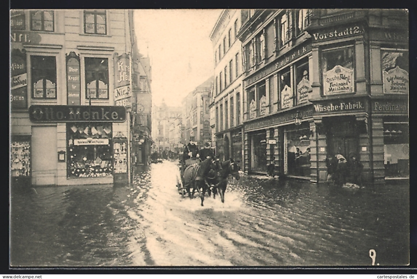 AK Kiel, Holstenstrasse, Sturmflut Am 31. Dezember 1904  - Overstromingen