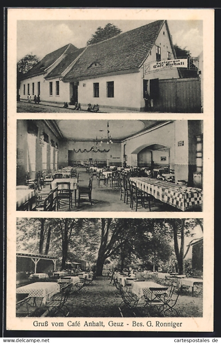 AK Geuz, Café Anhalt, Speisesaal, Garten-Caféterrasse  - Other & Unclassified